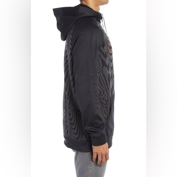 Nike Therma Dri Fit Swoosh Pullover Training Black Gray Hoodie - Picture 5 of 8